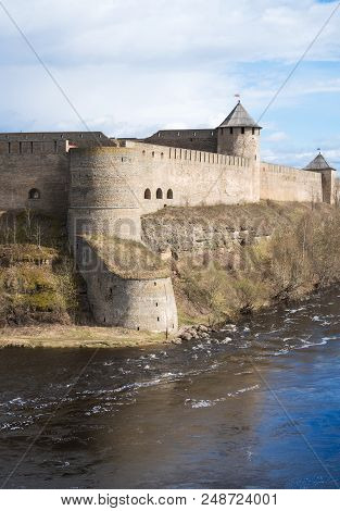 The Ivangorod Fortress. View From Estonian Side.
