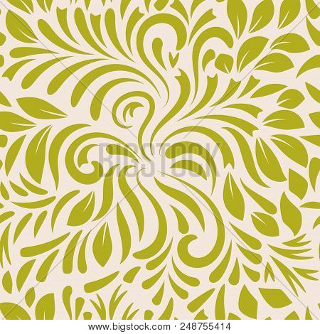 Abstract Curly Seamless Pattern. Swirl Background. Vector Illustration.