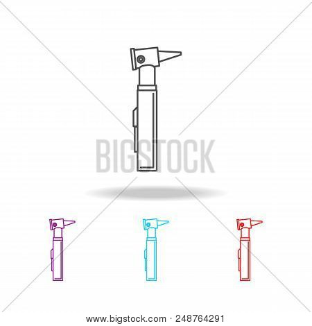 Otoscope Ear Check Line Icon. Elements Of Medical Tools In Multi Colored Icons. Premium Quality Grap
