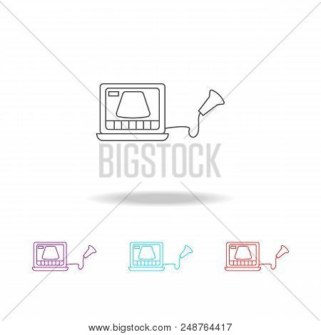 Thin Line Ultrasound Icon. Elements Of Medical Tools In Multi Colored Icons. Premium Quality Graphic