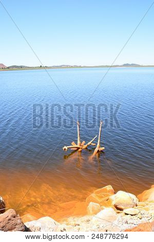 Copper Red Polluted Lake Mine In Gossan Cobre Huelva Spain