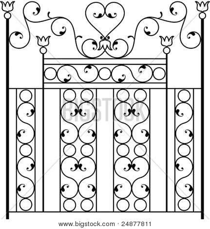 Cancello in ferro battuto, porta, recinzione, finestra, Grill, ringhiera design