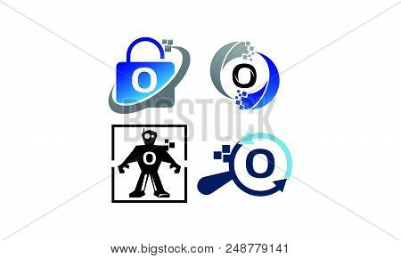 Technology Application O Set Logo Design Template Vector