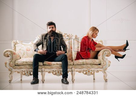 Break Up Concept. Break Up Couple Has Bad Relations. Family Couple Just Break Up. Break Up Of Man An