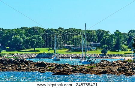 Breakwater Sailboats Padnaram Harbor  Buzzards Bay Dartmouth Masschusetts
