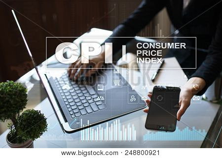 Cpi. Consumer Price Index Concept On Virtual Screen