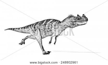 sketch of ceratosaurus isolated on white
