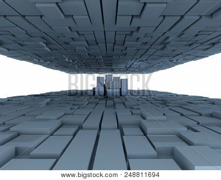 3d Futuristic Abstract Background . 3d Rendered Illustration