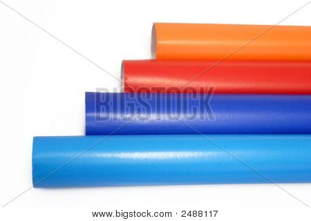 eine Ansicht der bunten Rollen Geschenk Geschenkpapier