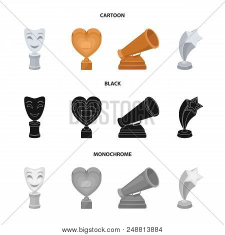 White Mask Mime For The Best Drama, A Prize In The Form Of The Heart And Other Prizes.movie Awards S