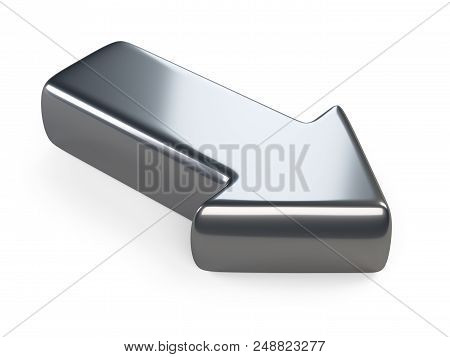 Steel Arrow An O A Plane. 3d Illustration Isolated On A White Background.