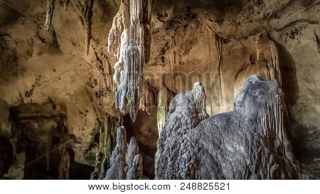 Cave At Khao Kha Nab Nam Ecotourism And Community Life Klongprasong Krabi Province Thailand.