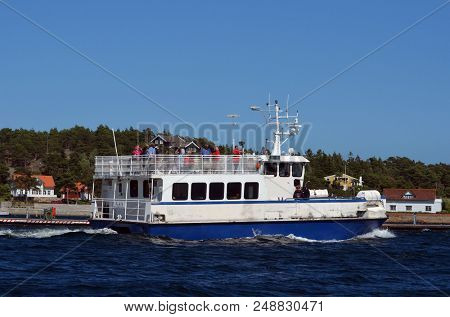 Marina of the Norwegian fishing town Hvaler . June 19,2018. Hvaler,Norway
