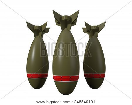Freefall Bomb, Isolated On White. 3d Illustration