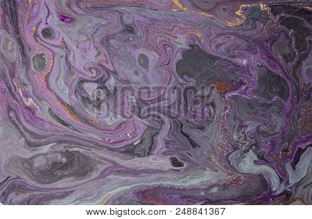 Marble Abstract Acrylic Background. Marbling Artwork Texture. Agate Ripple Pattern. Gold Powder