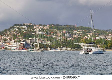 Fort-de-france, Martinique - 12/14/17 - Water Front Views Of The Town Of Fort De France On The Islan