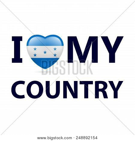 Heart With Honduran Flag Colors. I Love My Country - Honduras