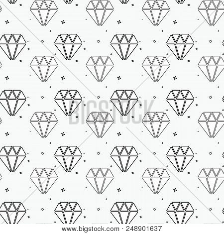 Vector Geometric Texture With Small Diamond Shapes, Tiny Rhombuses, Squares. Abstract Modern Seamles