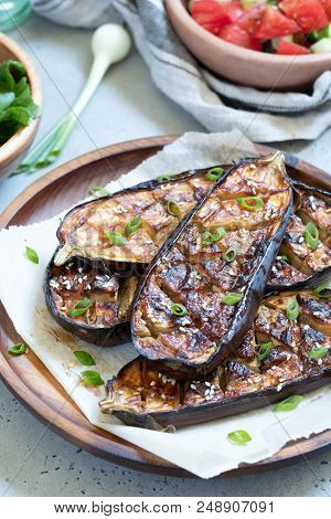 Grilled Eggplant With Miso Glaze Or Nasu Dengaku. Japanese Food