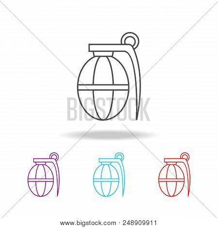 Hand Grenade Line Icon. Elements Of Military In Multi Colored Icons. Premium Quality Graphic Design 