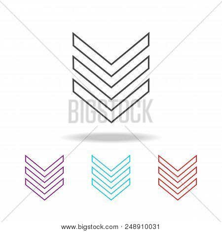 Military Emblem Rank Line Icon. Elements Of Military In Multi Colored Icons. Premium Quality Graphic