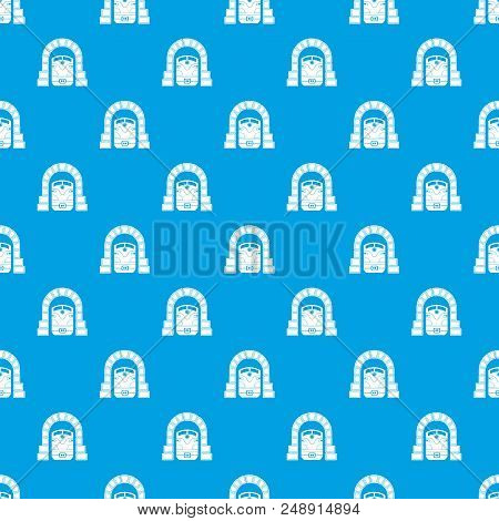 Train In Tunnel Pattern Vector Seamless Blue Repeat For Any Use