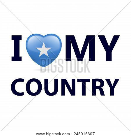 Heart With Somalian Flag Colors. I Love My Country - Somalia