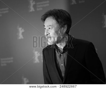 Kiyoshi Kurosawa poses at the 'Foreboding' (Yocho) photo call during the 68th Berlinale International Film Festival Berlin at Grand Hyatt Hotel on February 21, 2018 in Berlin, Germany. 