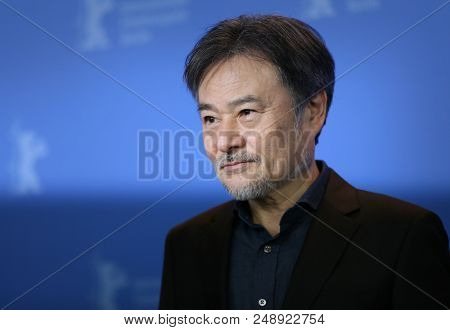 Kiyoshi Kurosawa poses at the 'Foreboding' (Yocho) photo call during the 68th Berlinale International Film Festival Berlin at Grand Hyatt Hotel on February 21, 2018 in Berlin, Germany. 