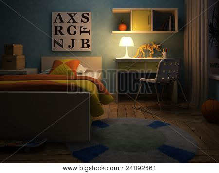 Innere des Childroom In der Nacht