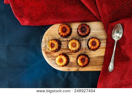 Canele is a small French pastry with rum and vanilla 