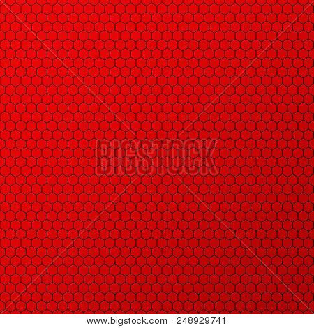 Red Honeycomb Design Abstract Background. High Res. Texture