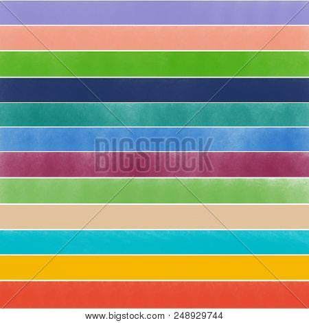 Abstract Color Wall With Multicolor Watercolor Painting Lines