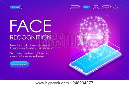 Face Recognition Technology Vector Illustration Of Digital Scanner For Personal Identity Authenticat