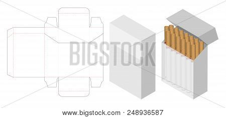 Cigarette Box 3d Mockup With Box Dieline