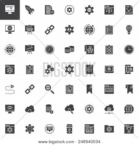 Web And Seo Vector Icons Set, Modern Solid Symbol Collection, Filled Style Pictogram Pack. Signs, Lo