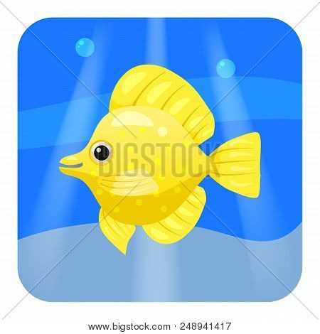 Exotic Tropical Fish Isolated On Seae Background. Vector Cartoon Illustration Isolated