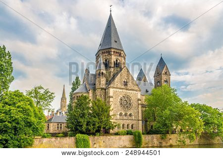 View At The Neuf Temple In Metz, France