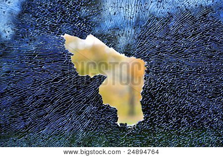 Smashed Car Window