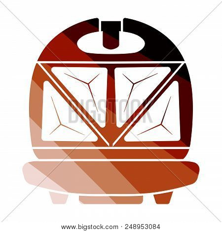 Kitchen Sandwich Maker Icon. Flat Color Design. Vector Illustration.