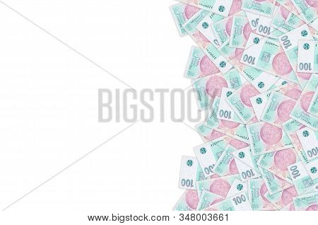 Czech Republic 100 Korun 1997 Bank Note Close Up Bill Pattern