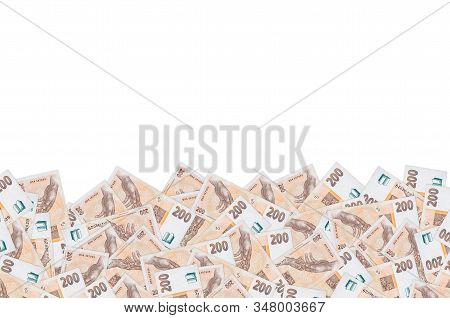 Czech Republic 200 Korun 1998 Bank Note Close Up Bill Pattern