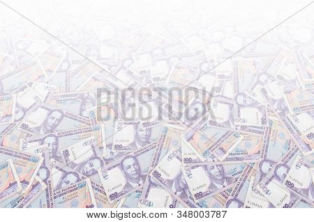 Manuel A Roxas On 100 Piso Philippines Money Bill Close Up Pattern