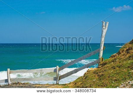 An Old Fence On The Beach On The Black Sea Coast At Kilimli Bay, Near Agva, Sile, In North West Turk
