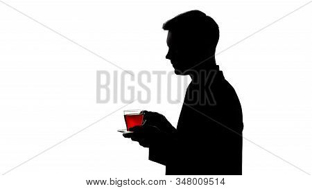 Dark Silhouette Of Man Drinking Glass Of Tea, Recreation, Ph Balance Restore