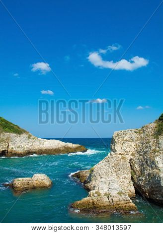 Looking Out Onto The Black Sea At Kilimli Bay, Near Agva, Sile, In North West Turkey