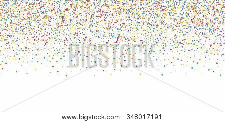 Festive Confetti. Celebration Stars. Rainbow Confetti On White Background. Divine Festive Overlay Te