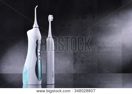 Oral Irrigator And Electric Sonic Toothbrush. Hygiene