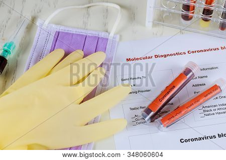 Coronavirus. Protective Medical Face Mask On A Chinese Pneumonia 2019 Ncov Virus Atypical Pneumonia