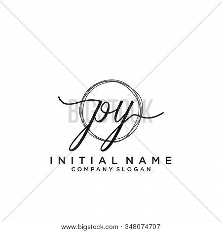 Py Initial Handwriting Logo With Circle Template Vector.